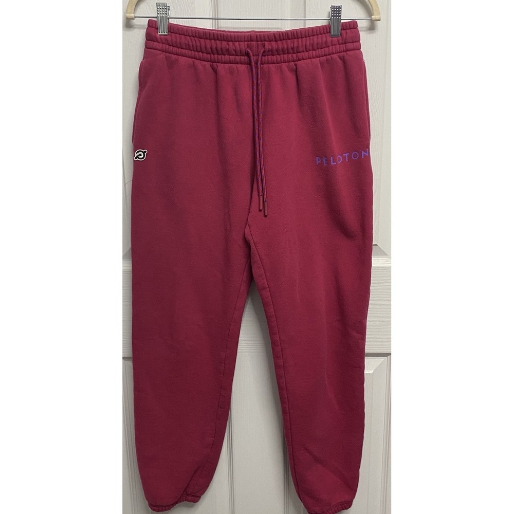 Peloton Women Raspberry Pink Chic Joggers Sweat Pants Waist-28" Stretch Sz. S